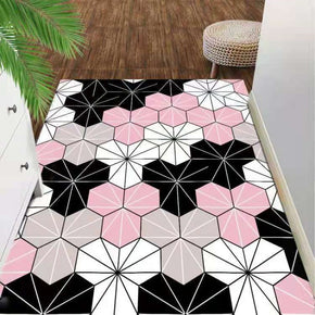 Geometric Lovely Pink Entryway Bathroom Wear-resistant Dust-removing Anti-slip Doormat Rugs Cuttable