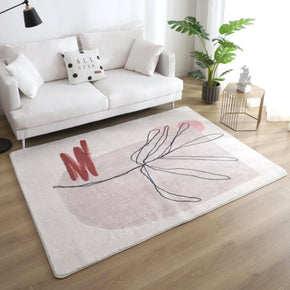 Comfy Simple Lines Pattern Faux Cashmere Shaggy Modern Rugs For Living Room Bedroom Bedside Carpet