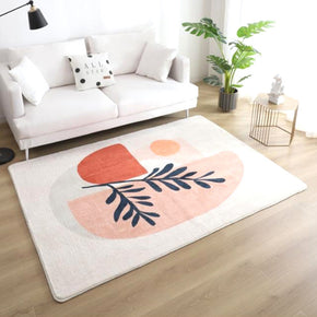 Simple Leaf Patterned Faux Cashmere Shaggy Comfy Modern Rugs For Living Room Bedroom Bedside Carpet