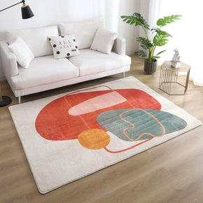Abstract Multi Colour Block Simple Pattern Faux Cashmere Shaggy Comfy Modern Rugs For Living Room Bedroom Bedside Carpet