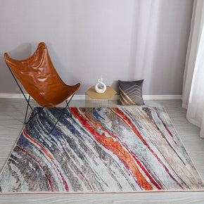 Colourful Splash Ink Lines Pattern Faux Cashmere Shaggy Comfy Modern Rugs For Living Room Bedroom Bedside Carpet
