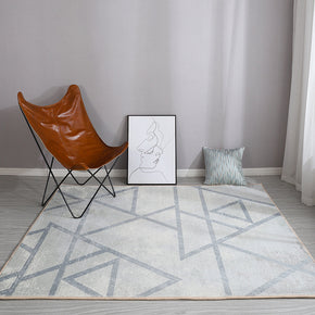 Geometric Lines Pattern Faux Cashmere Plush Comfy Modern Rugs For Living Room Bedroom Bedside Carpet