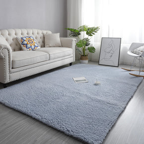 Blue Grey Simple Modern Comfy Lambswool Comfy Plush Rugs For Living Room Bedroom Bedside Carpet