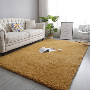 Khaki Simple Modern Plain Comfy Lambs Wool Comfy Plush Rugs For Living Room Bedroom Bedside Carpet