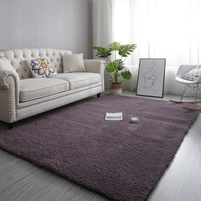 Grey-Purple Simple Modern Plain Comfy Lambs Wool Comfy Plush Rugs For Living RoomBedroom Bedside Carpet