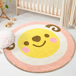 Lovely Cartoon Sheep Patterned Round Imitation Cashmere Shaggy Soft Rugs For Living Room Bedroom Bedside Carpet
