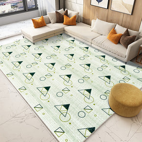 Modern Green Simplicity Patterned Shaggy Soft Rugs For Living Room Bedroom Bedside Carpet