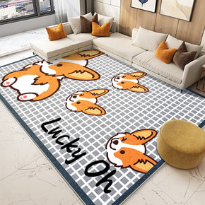 Cartoons Puppy Modern Shaggy Simplicity Patterned Soft Rugs For Living Room Bedroom Bedside Carpet