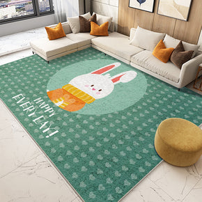 Rabbit Simplicity Modern Shaggy Patterned Soft Rugs For Bedroom Living Room Bedside Carpet
