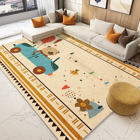 Cartoons Bear Simplicity Patterned Modern Carpet Shaggy Soft Rugs For Bedroom Living Room Bedside