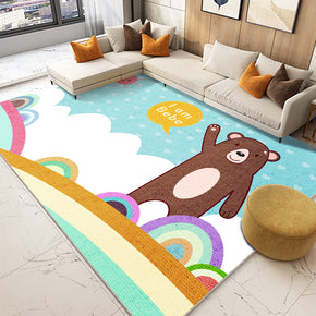 Modern Cartoons Bear Simplicity Patterned Carpet Shaggy Soft Rugs For Bedroom Living Room Bedside