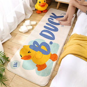 Little Yellow Duck Cartoon Patterned Plush Soft Girls Boys Bedroom Kids Room Bedside Carpet Rugs Runners 06