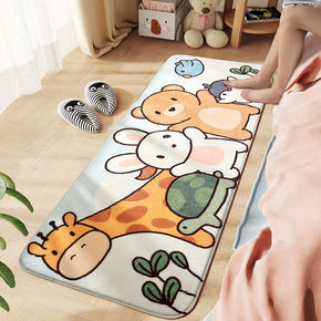 Cute Cartoon Animals Patterned Plush Soft Girls Boys Bedroom Kids Room Bedside Carpet Rugs Runners 01
