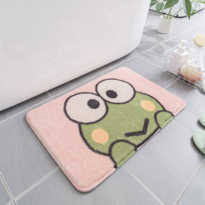 Frog Pink Cartoon Patterned Plush Soft Girls Boys Rugs Bedroom Kids Room Bedside Carpet