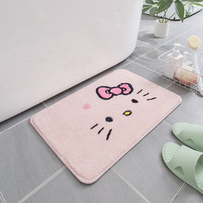 Kitten Pink Cartoon Patterned Plush Soft Girls Boys Rugs Bedroom Kids Room Bedside Carpet