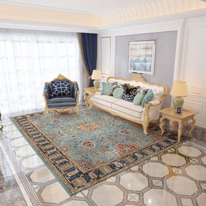 Classical Blue Printed Faux Cashmere Shaggy Rugs For Living Room Bedroom Hall Carpet