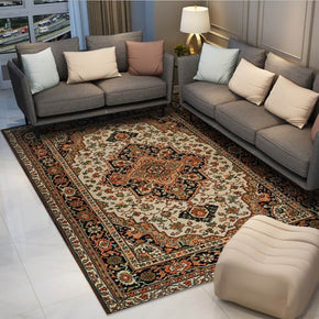 Brown Luxurious Classical Printed Faux Cashmere Shaggy Rugs For Living Room Bedroom Hall Carpet