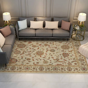 Beige Plush Comfy Luxurious Classical Printed Faux Cashmere Shaggy Rugs For Living Room Bedroom Hall Carpet