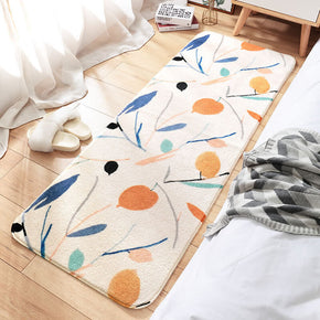 Simple Branches Pattern Shaggy Soft Girls Boys Bedroom Kids Room Bedside Carpet Rugs Runners