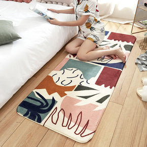Mulit-color Abstract Pattern Shaggy Soft Girls Boys Bedroom Kids Room Bedside Carpet Rugs Runners