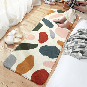 Colorful Stones Pattern Shaggy Soft Girls Boys Bedroom Kids Room Bedside Carpet Rugs Runners