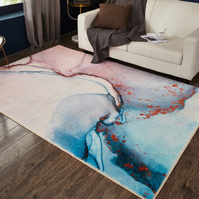 Blue Red Soft Simplicity Abstract Ink Patterned Rugs Area Rugs For Living Room Bedroom Kids room