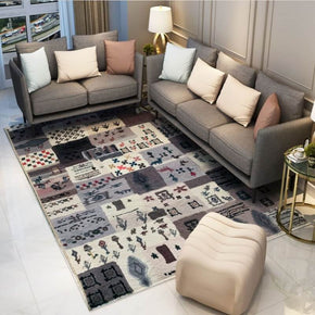 Moroccan Patterned Faux Cashmere Area Rug Soft Carpets For Bedroom Living Room Hall
