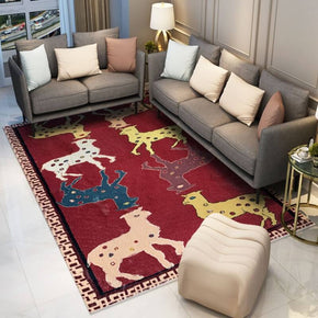 Lovely Animal Picture Faux Cashmere Area Rug Soft Carpets For Bedroom Hall Living Room Office