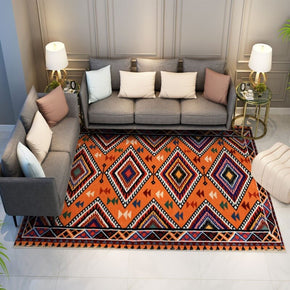 Moroccan Orange Faux Cashmere Area Rug Soft Carpets For Bedroom Hall Living Room Office