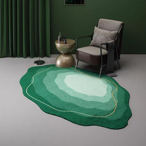 Green Irregular Shape Faux Cashmere Shaggy Comfy Area Rugs For Living Room Bedroom Bedside Carpet