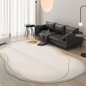 Simple and Creative Irregular Shape Faux Cashmere Shaggy Comfy Area Rugs For Living Room Bedroom Bedside Carpet 02