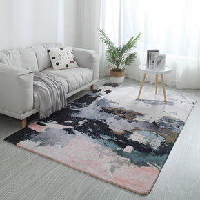 Abstract Ink Pattern Faux Cashmere Shaggy Comfy Area Rugs For Living Room Bedroom Bedside Carpet