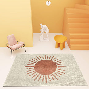 Simple Sun Pattern Faux Cashmere Shaggy Comfy Area Rugs For Living Room Bedroom Bedside Carpet