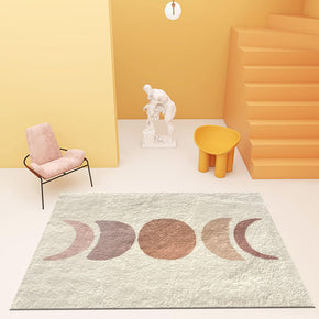 Moon Phase Pattern Faux Cashmere Shaggy Comfy Area Rugs For Living Room Bedroom Bedside Carpet