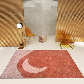 Succinct Moon Pattern Faux Cashmere Shaggy Comfy Area Rugs For Living Room Bedroom Bedside Carpet