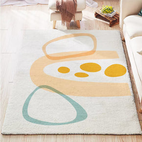 Simple Abstract Pattern Faux Cashmere Shaggy Area Rugs For Bedroom Living Room Office