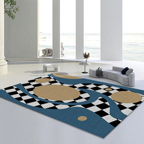 Blue Interesting Patterned Carpets Soft and Comfortable Area Rug For Bedroom Hall Living Room Office