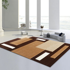 Geometric Brown Patterned Carpets Soft and Comfortable Area Rug For Bedroom Hall Living Room Office