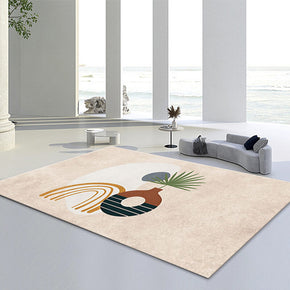 Beige Simple Soft and Comfortable Patterned Area Rug For Bedroom Hall Office Living Room