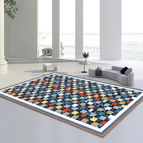 Multi-colored Checkerboard Patterned Area Rug For Bedroom Hall Office Living Room