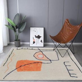 Abstract Sketch Concise Funny Faux Cashmere Carpets Patterned Area Rugs For Bedroom Hall Office Living Room
