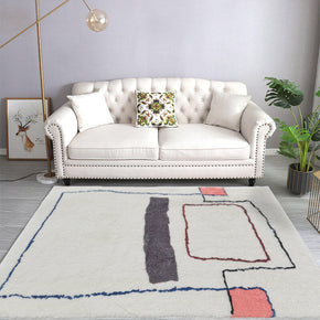 Simple Abstract Sketch Patterned Faux Cashmere Carpets Area Rugs For Bedroom Hall Office Living Room