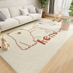 Lovely Cartoon Animals Faux Cashmere Carpets Area Rugs For Bedroom Hall Office Living Room