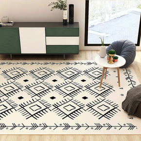 White Retro Moroccan Pattern Faux Cashmere Shaggy Comfy Area Rugs For Living Room Bedroom Bedside Carpets