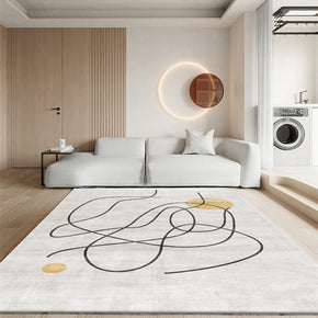 Crossed Abstract Art Lines Pattern Thicken Faux Cashmere Shaggy Area Rugs For Living Room Bedroom Bedside Carpets