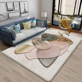 Overlapping Stones Pattern Faux Cashmere Shaggy Area Rugs For Living Room Bedroom Bedside Carpets