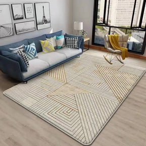 Striped Geometric Pattern Faux Cashmere Shaggy Area Rugs For Living Room Bedroom Bedside Carpets