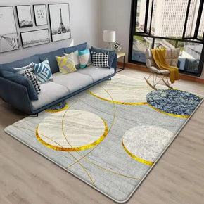 Golden Coil Pattern Faux Cashmere Shaggy Area Rugs For Living Room Bedroom Bedside Carpets