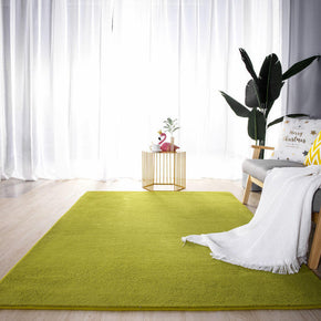 Green Simple Faux Cashmere Shaggy Area Rugs For Living Room Bedroom Bedside Carpets