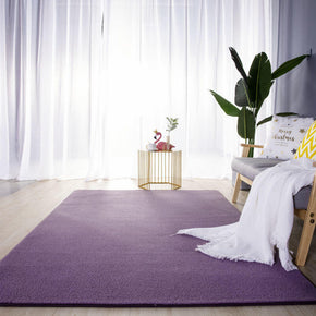 Purple Simple Faux Cashmere Shaggy Area Rugs For Living Room Bedroom Bedside Carpets